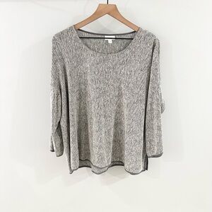 J. Jill Pure Jill Linen Blend Split Hem Tunic Gray Size Medium